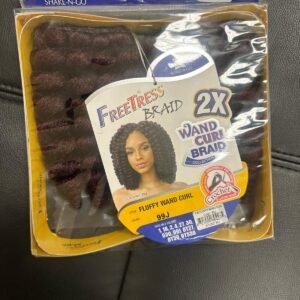 FreeTress 2X Fluffy Wand Curl Braid (Color 99J)